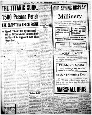 The Evening Telegram April 16, 1912